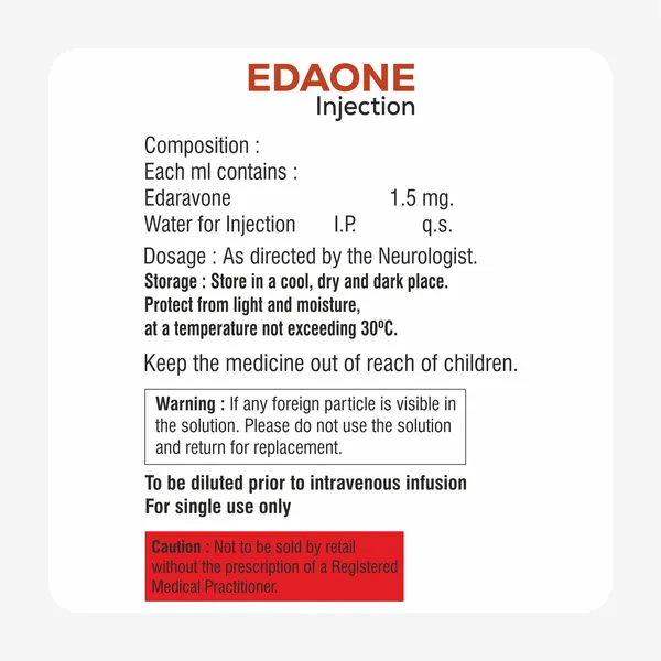Edaravone 1.5mg/ml Injection Supplier & Manufacturer
