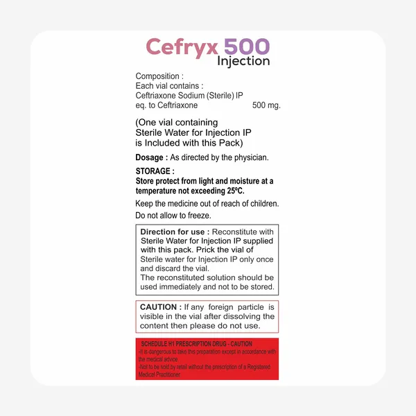 Cefryx 500 Injection Visual