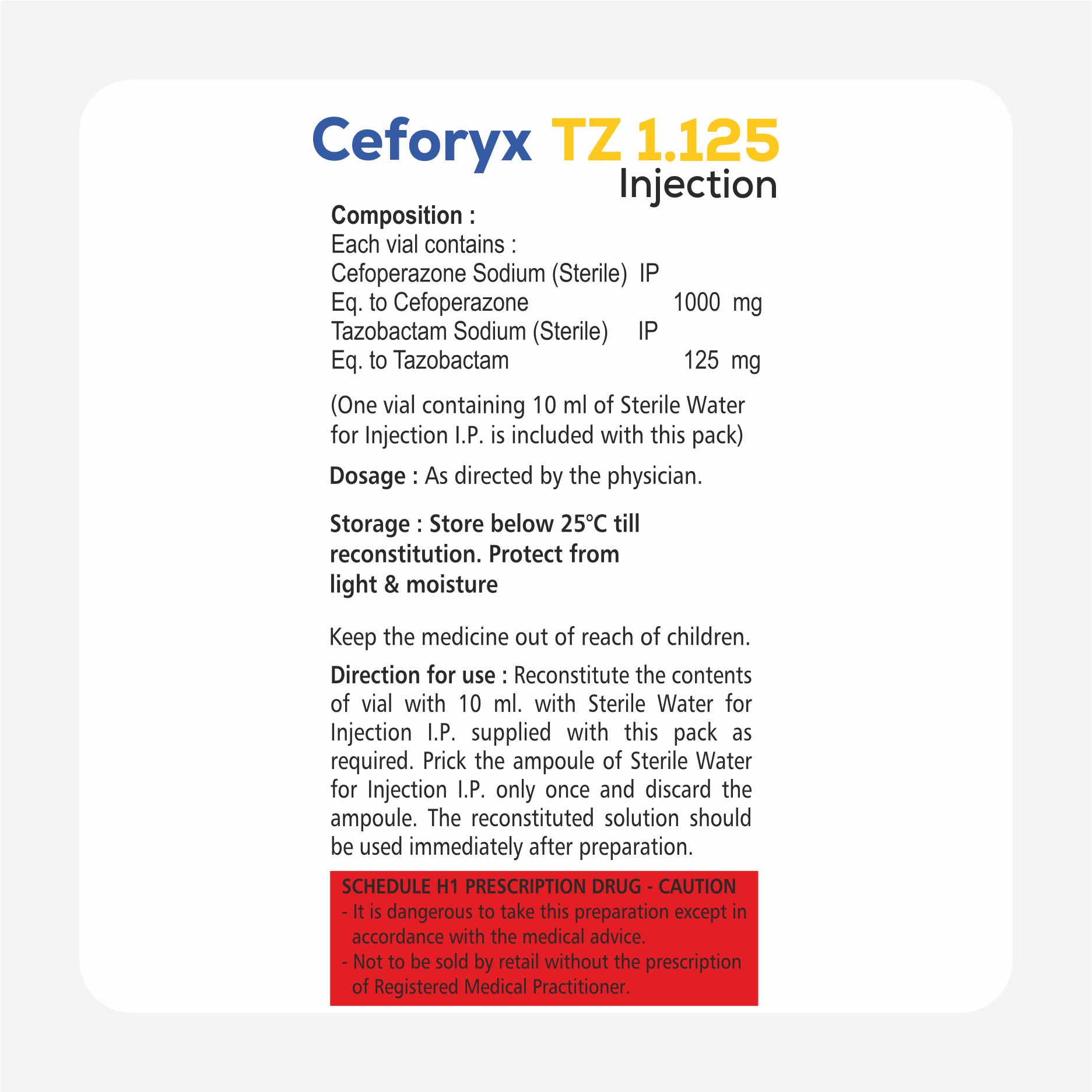 Ceforyx TZ 1.125 Injection Visual