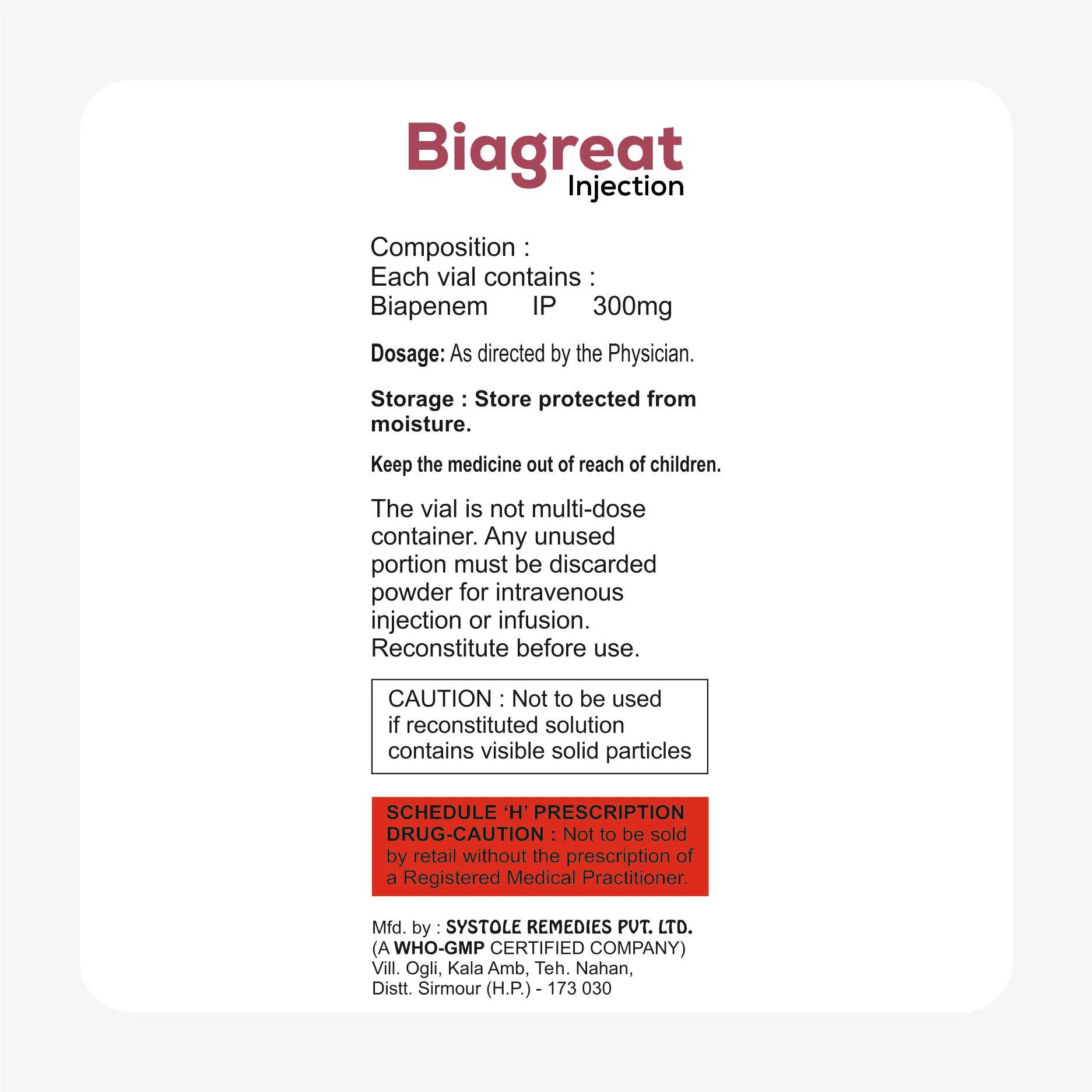 Biagreat Injection Visual